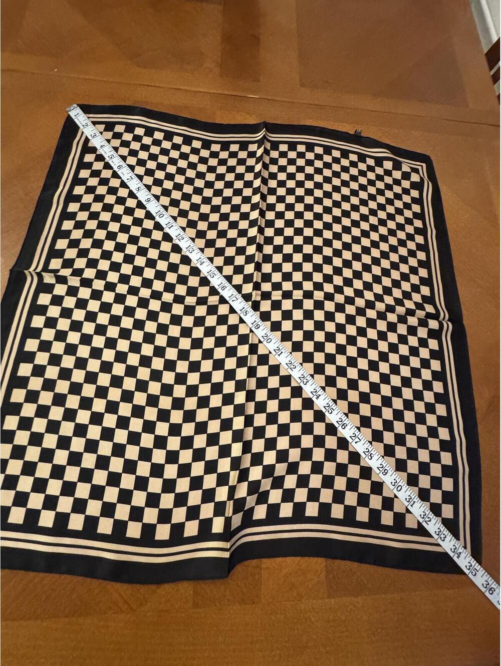 Black and Cream Checkered Scarf - Picture 3 of 3
